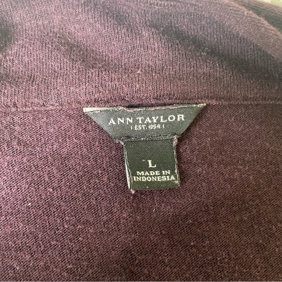 Ann Taylor Open Cardigan Sweater Office Work Long Sleeve Sz L - Picture 6 of 7